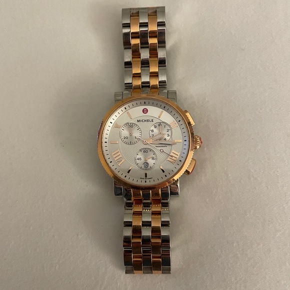 Michele two toned watch